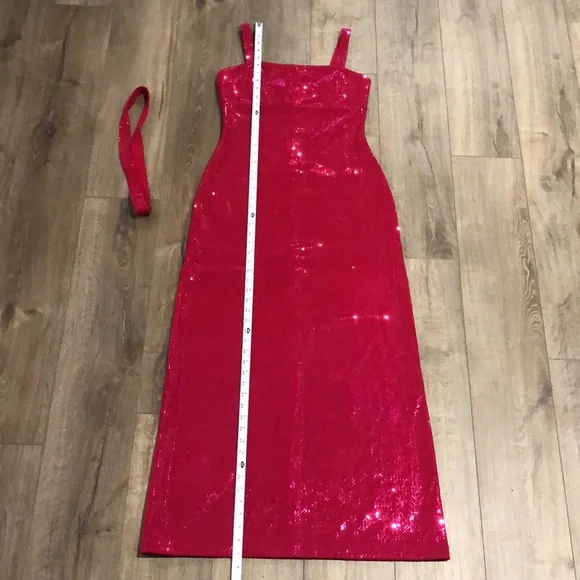 Like new! - ST. JOHN COUTURE Pink Sequined Evening Gown Maxi Dress - Picture 13 of 16